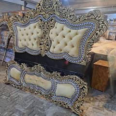 Chinioti Bed Golden white color