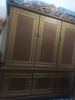 three door wooden wardrobe