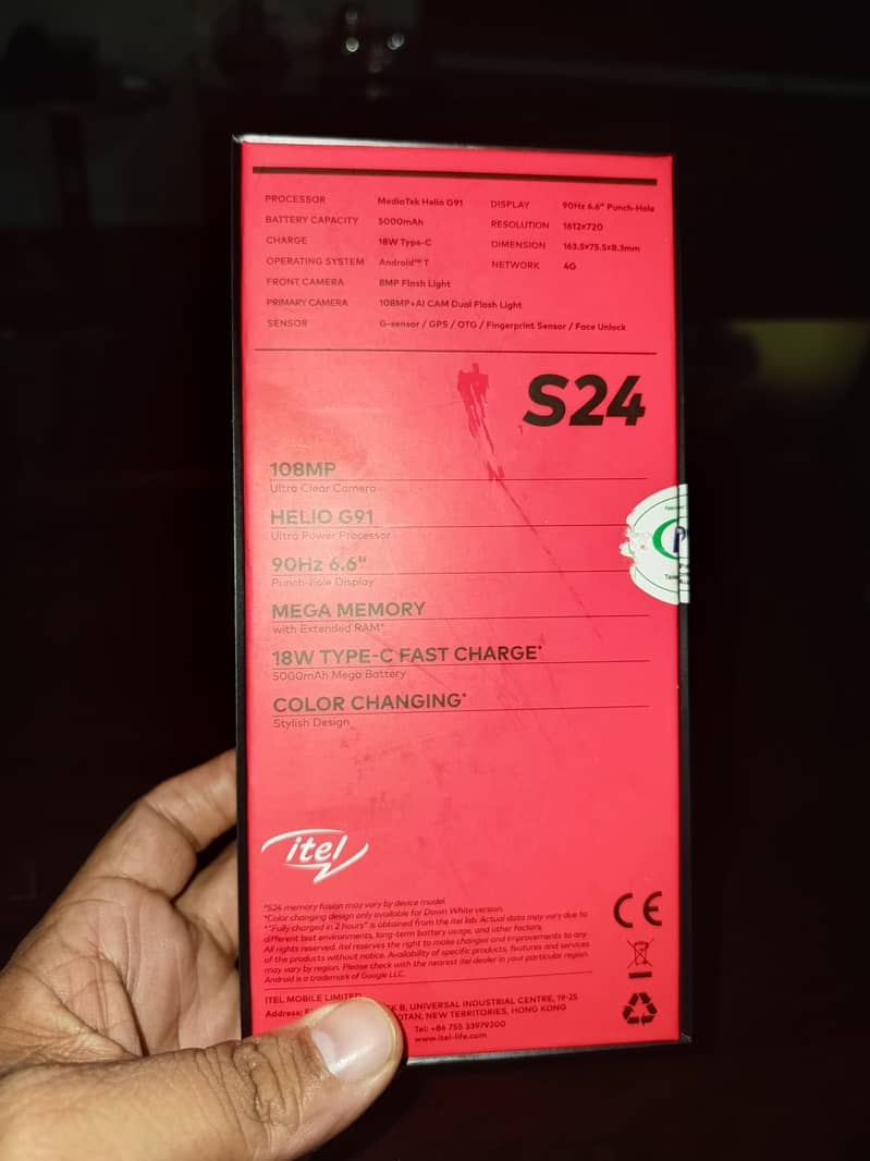 Itel S24 8gb 128gb just 3 days use full warranty 2