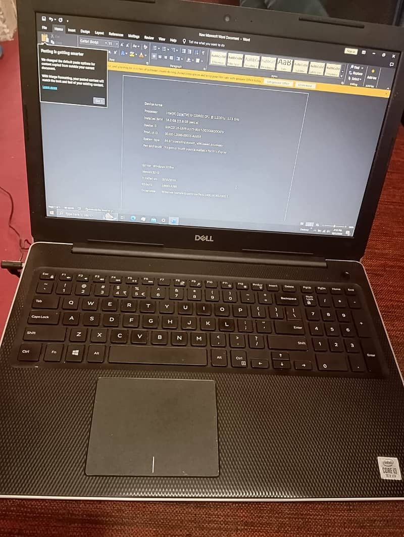 Dell Laptop i3, 10th generation, 16 GB RAM. 520 ROM, 15.6 3