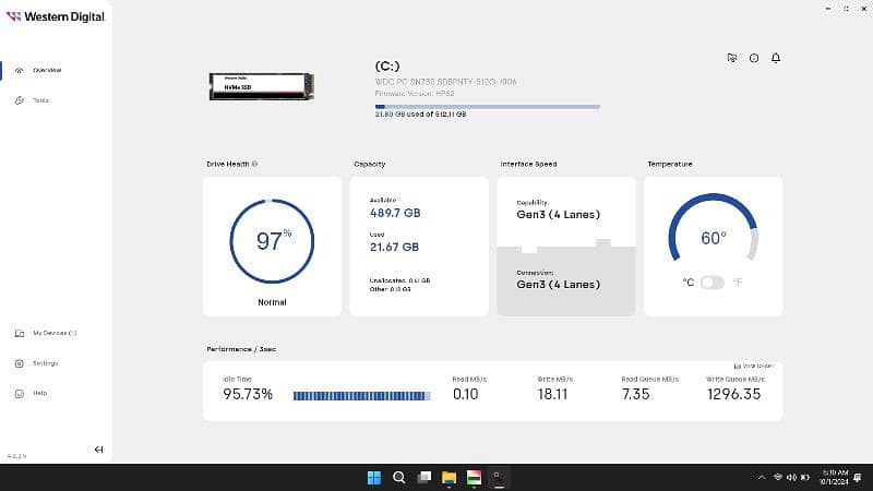 SSDs, NVMe: WD Sn730 512gb + GoldenFir 256gb + Lexar 256gb 3