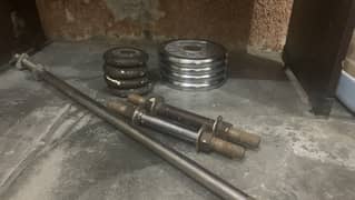 Dumbells, chrome plates and rods