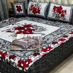 4 PCS Crystal Cotton Printed Double Bedsheets