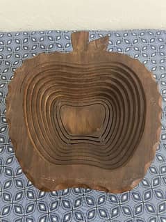 Handmade Solid wood Apple shape fruit basket