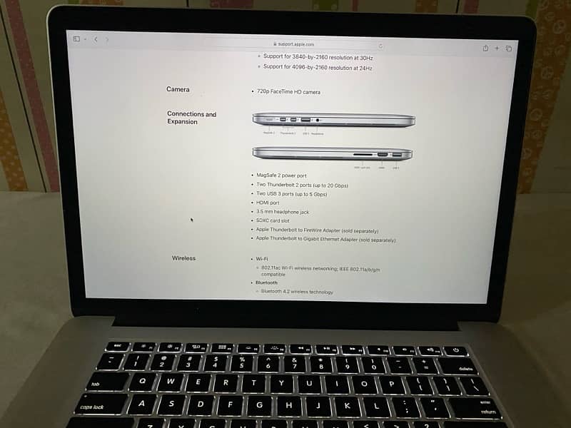 APPLE MACBOOK PRO 2015 RETINA DISPLAY 16/1 TB (SSD) 2GB GC 15” DISPLAY 5