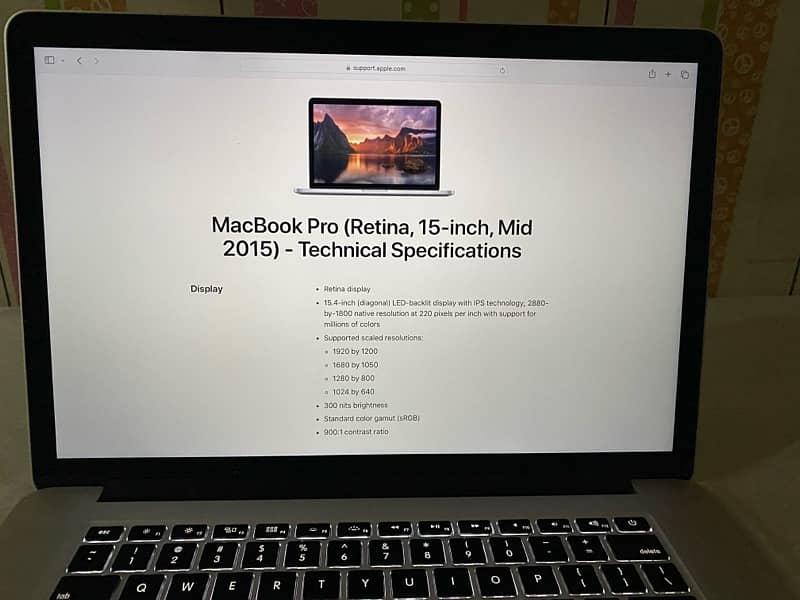 APPLE MACBOOK PRO 2015 RETINA DISPLAY 16/1 TB (SSD) 2GB GC 15” DISPLAY 11