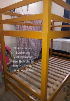 solid wooden bunk bed