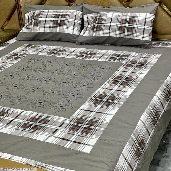 3 Pcs Cotton Patchwork Double 4 Bedsheet 1