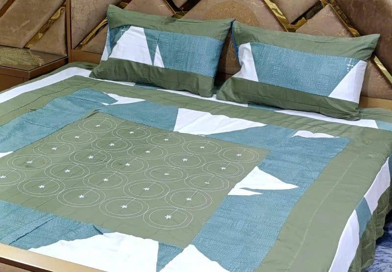 3 Pcs Cotton Patchwork Double 4 Bedsheet 6