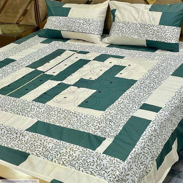 3 Pcs Cotton Patchwork Double 4 Bedsheet 8