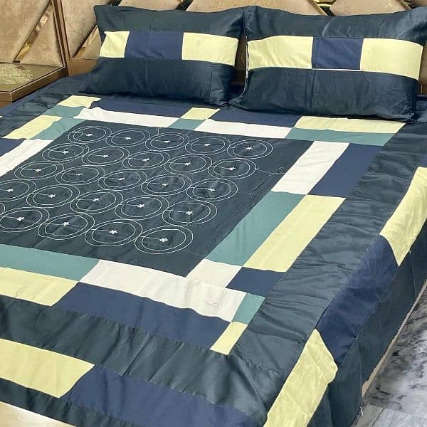 3 Pcs Cotton Patchwork Double 4 Bedsheet 9