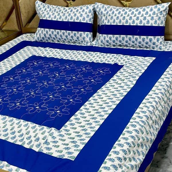 3 Pcs Cotton Patchwork Double 4 Bedsheet 18