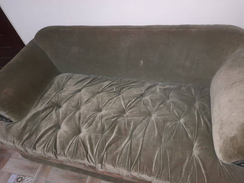 high quality velvet sofa with heavy wooden in use 0