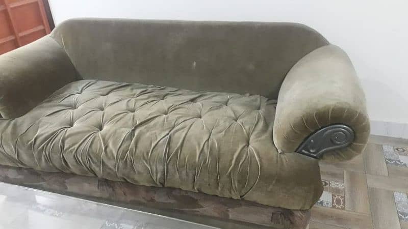 high quality velvet sofa with heavy wooden in use 1