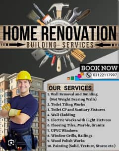 electrician, plumber ,carpenter, tile fixer, cleaner,