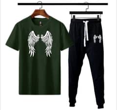 2 pcs Men's cotton jersey printed track suit