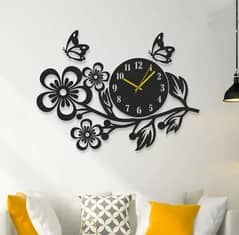 1 Pc Wall Clock With Flower Design