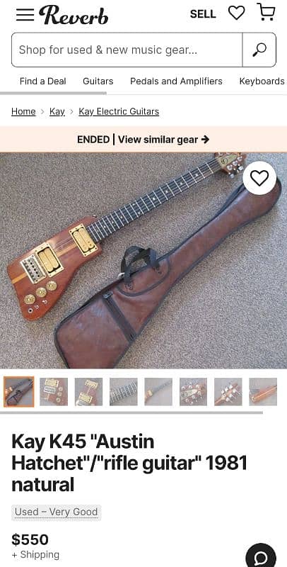 1981 K45 'rifle' travel size electric guitar 7