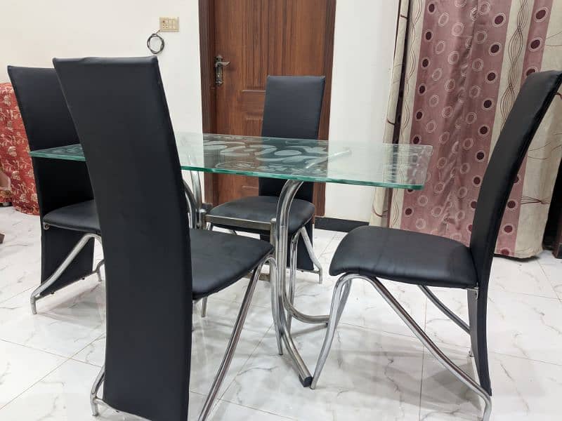 Dining table with 4 chairs | fresh condition | urgent sale 1