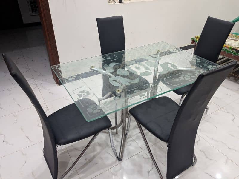 Dining table with 4 chairs | fresh condition | urgent sale 2