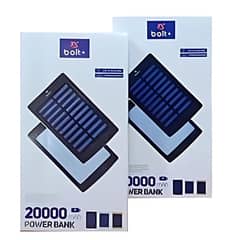 Solar Power Bank 20000 MAH Bolt+ Imported Quality