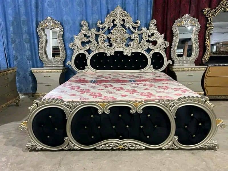 Double Bed/ beautiful bed/king size bed/dressing table/jahez packages 2