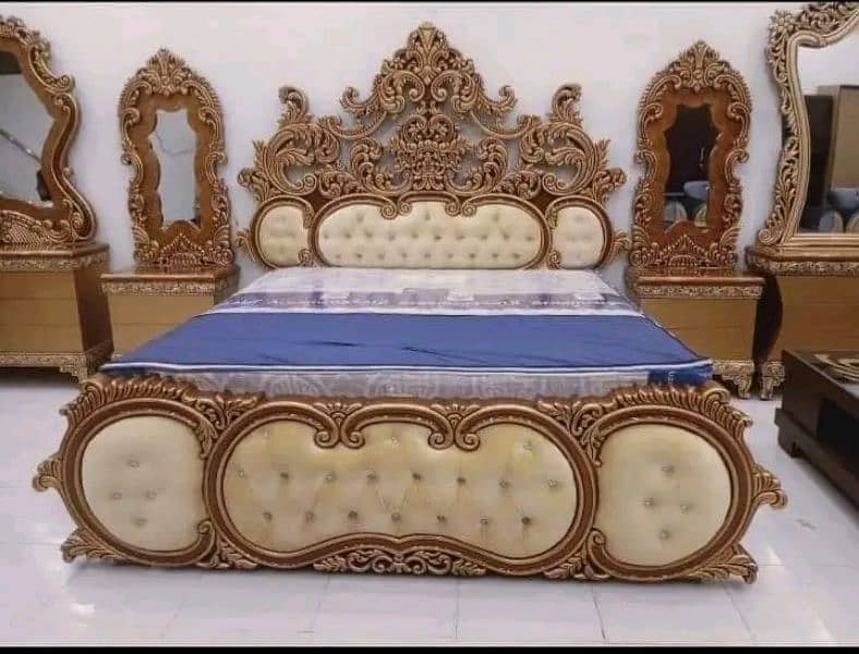 Double Bed/ beautiful bed/king size bed/dressing table/jahez packages 3