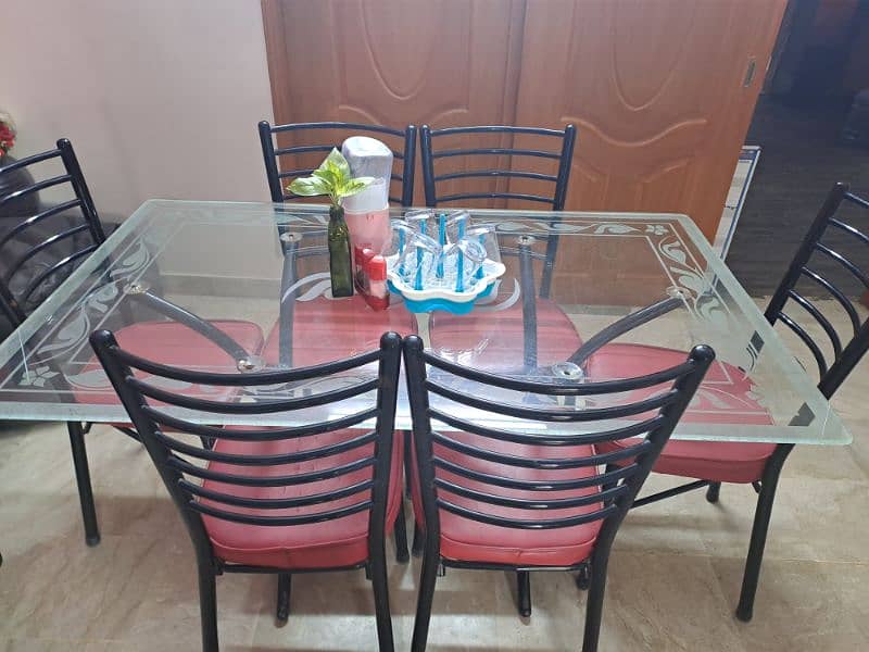 Iron Dining Table with 6 chairs. 1