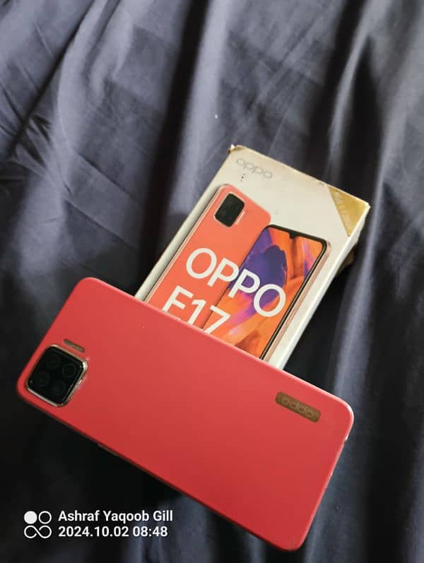 oppo f17 with box and charger 1