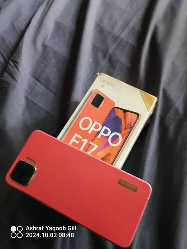 oppo f17 with box and charger 2