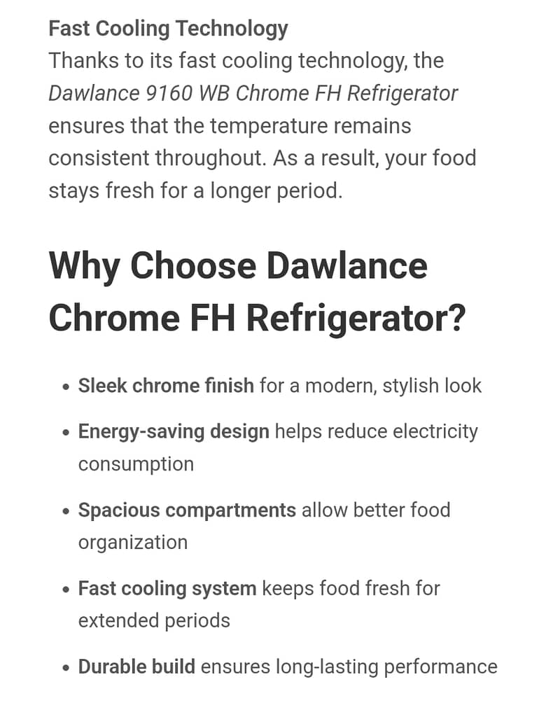 Dawlance fridge 9160 wb crome 1