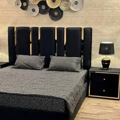 bed set/double bed/pure wood bed/bedroom/shesham bed/showcase/cupboar