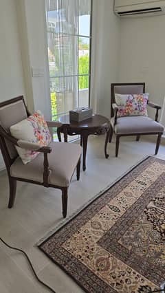 Chairs | Wooden Chairs | Sheesham Chairs | Two chairs with Table