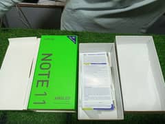 infinix note 11 emulated display complete box charger 10 by 10 6+2 128