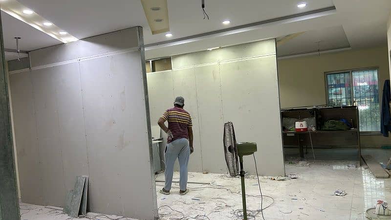 drywall/gypsum board partition/office partition/false ceiling work 7