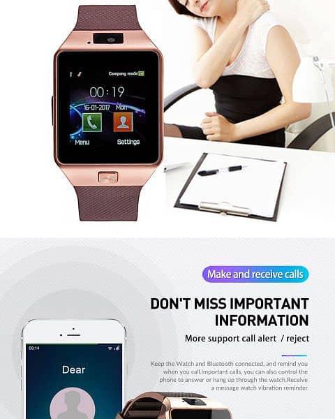 Dz30 2g single sim support smart watch 1