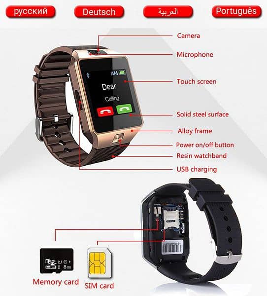 Dz30 2g single sim support smart watch 4