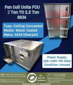 Chilled Water Fan Coil Units FCU  2 & 2.5 Ton