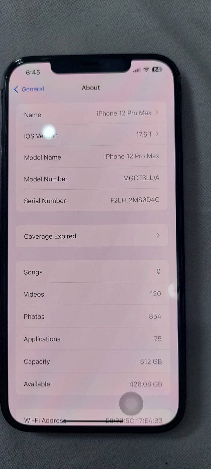 Iphone 12 pro max | 512GB | LLA | PTA Approved 2