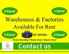 1 Kanal Warehouse or factory Available For Rent