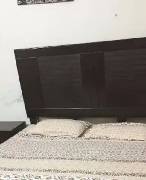 king size double bed with side tables with mattress 1