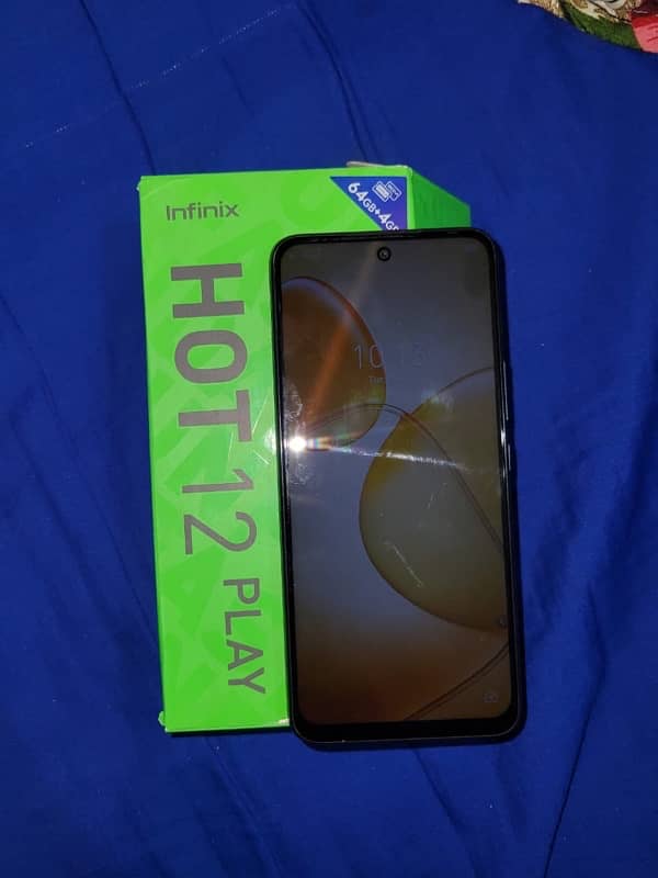 Infinix Hot 12 play , 4/64 with charger and orignal box offical PTA 2