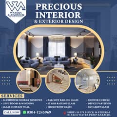 UPVC WORK|WOOD WORK|GLASS WORK|FALSE CELLING|WALLPAPER|Interior Design