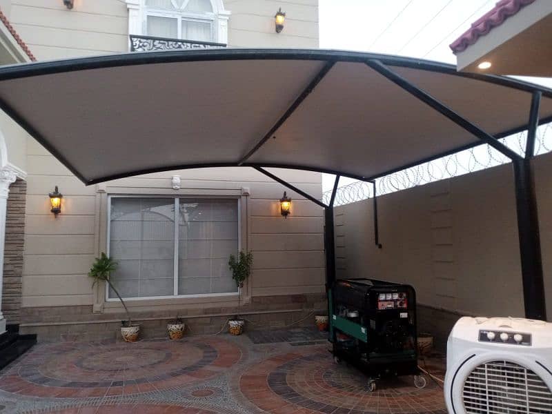 Tensile Car Porch | Wall mounted | Marquee Sheds | Pole 1