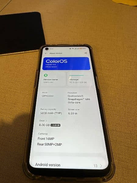 Oppo A96 for sale with box and charger 6