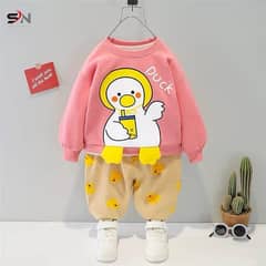 Bear printed Fleece track suit kids