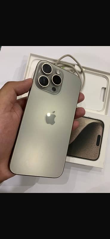 I phone 15 Pro Max 256 Gb phsical plus E sim PTA approved 0