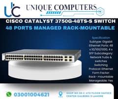 CISCO CATALYST 3750G-48TS-S SWITCH 48 PORTS MANAGED RACK-MOUNTABLE