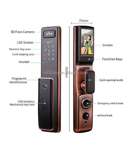 fingerprint face password card digital smart room door lock zk tuya 0