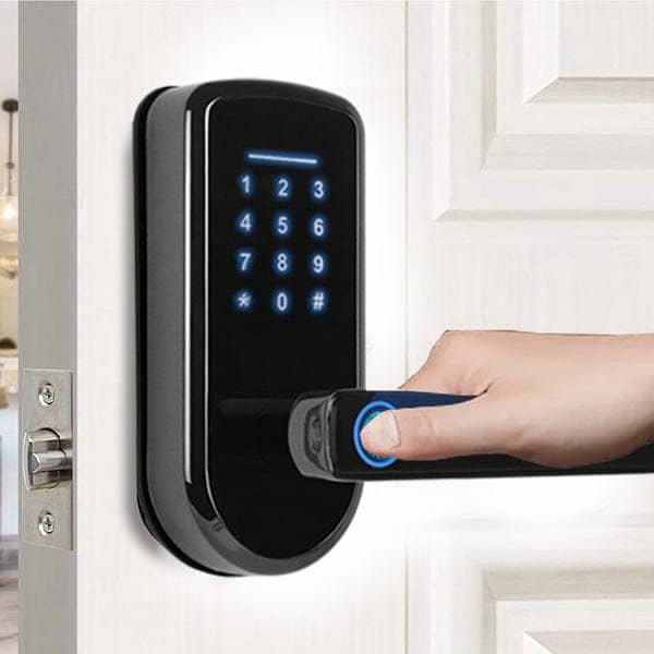 fingerprint face password card digital smart room door lock zk tuya 1